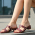 Women's Low Block Heel Sandals with Silver Stud Accents