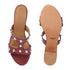 Women's Low Block Heel Sandals with Silver Stud Accents
