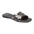 Women's Metallic Gold Crisscross Strap Flat Slide Sandals