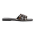 Women's Metallic Gold Crisscross Strap Flat Slide Sandals