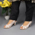 Women's Slingback Peep Toe Kitten Heel Sandal with Mesh Detail