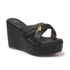 Women's Criss-Cross Strap Wedge Sandal with Charm Detail