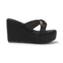 Women's Criss-Cross Strap Wedge Sandal with Charm Detail