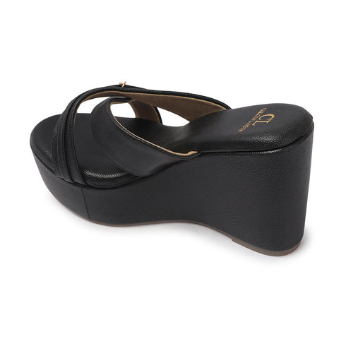 Women's Criss-Cross Strap Wedge Sandal with Charm Detail