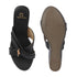 Women's Criss-Cross Strap Wedge Sandal with Charm Detail