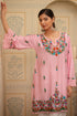 Falak Kashmiri Long Kurta In Pink Chanderi Silk With Aari