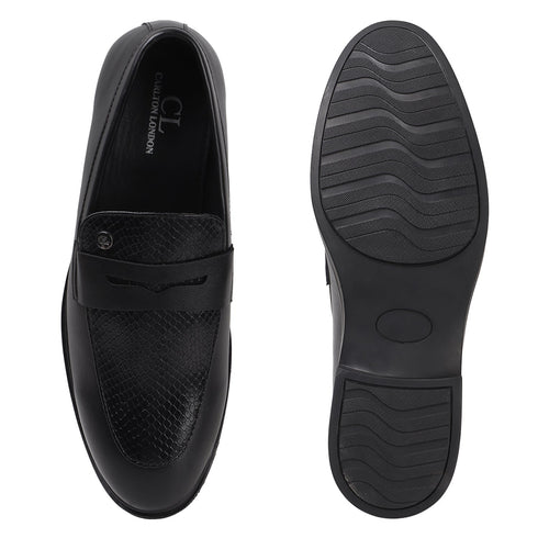 Men's Textured Panel Penny Loafers