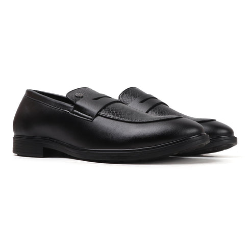 Men's Textured Panel Penny Loafers