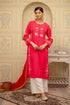 Falak Kashmiri Long Kurta In Pink Muslin With Aari