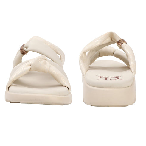 Women's Puffy Strap Bow Knot Slide Sandal