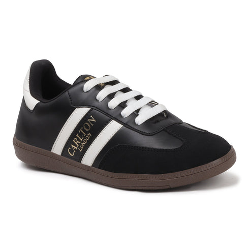 Women's Retro Stripe Canvas Lace-Up Lifestyle Sneaker