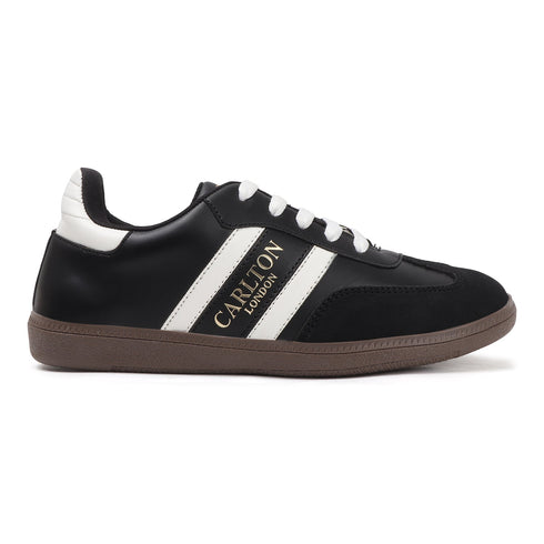 Women's Retro Stripe Canvas Lace-Up Lifestyle Sneaker