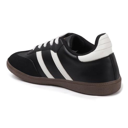 Women's Retro Stripe Canvas Lace-Up Lifestyle Sneaker