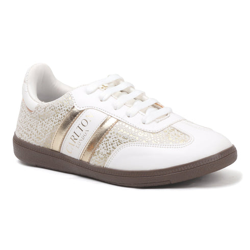 Women's Retro Stripe Canvas Lace-Up Lifestyle Sneaker