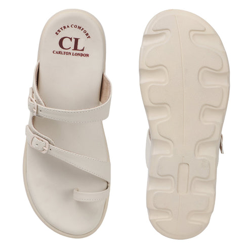 Women's Adjustable Double Buckle Toe-Ring Comfort Sandal