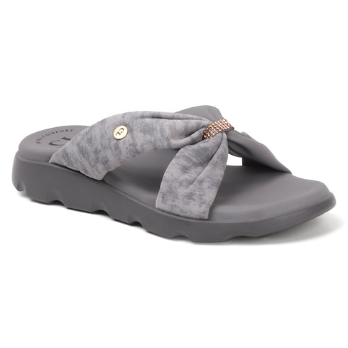 Women's Puffy Strap Bow Knot Slide Sandal