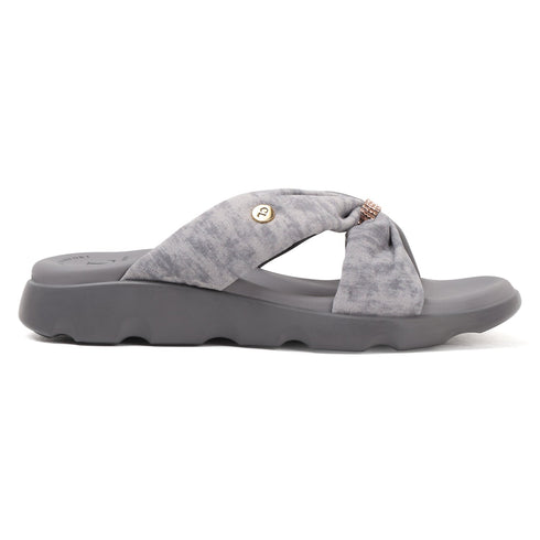 Women's Puffy Strap Bow Knot Slide Sandal