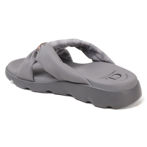 Women's Puffy Strap Bow Knot Slide Sandal