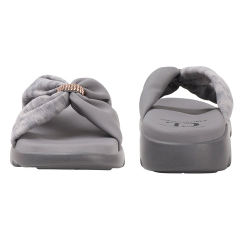 Women's Puffy Strap Bow Knot Slide Sandal