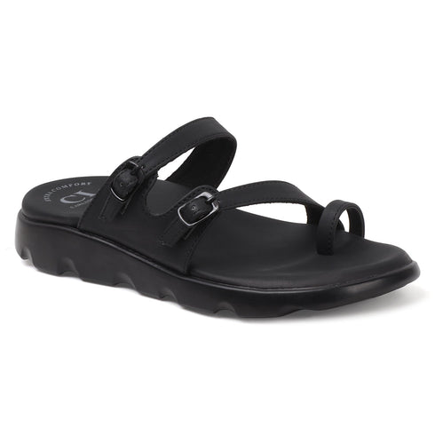 Women's Adjustable Double Buckle Toe-Ring Comfort Sandal