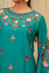 Asmeet in Falak Kashmiri Long Kurta In Turquoise Blue Muslin With Aari