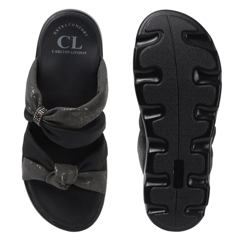 Women's Puffy Strap Bow Knot Slide Sandal
