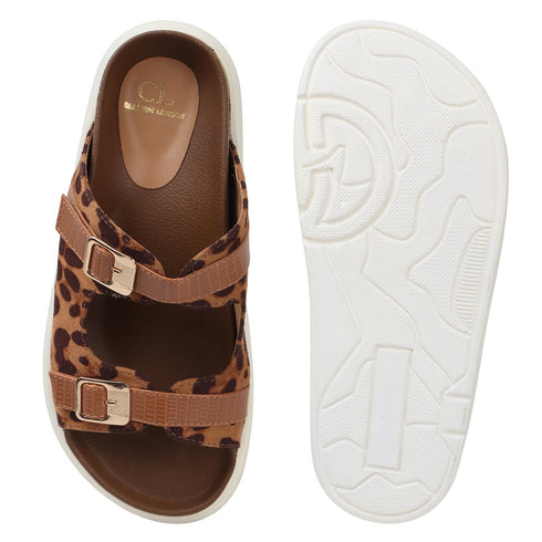 Women's Chunky Platform Buckle Slide Sandals