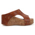 Women's High Wedge Mule Sandals with Cork Heel and Cut-Out Strap