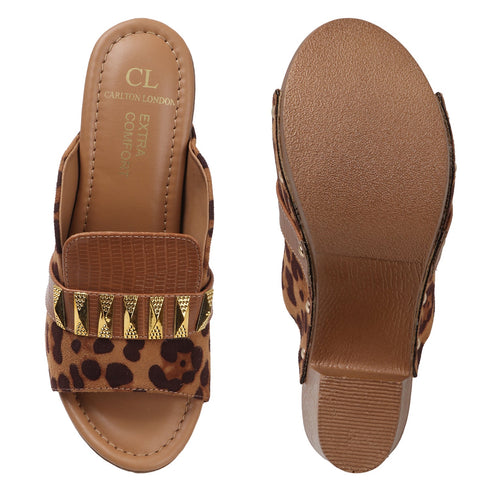 Women's High Block Heel Platform Mule Sandals