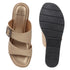 Women's Metallic Gold Wedge Mule Sandals with Buckle Detail