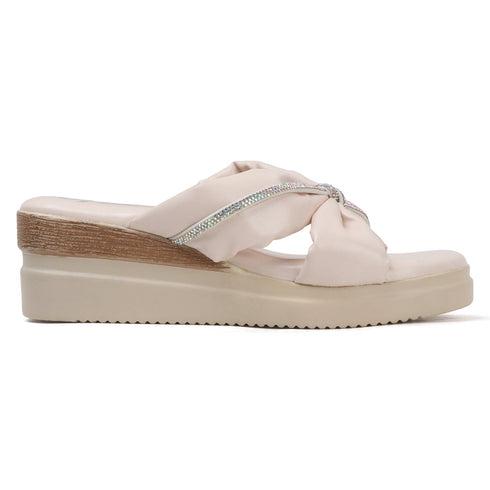Women's Wedge Sandal with Padded Knot Detail
