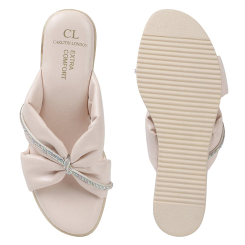 Women's Wedge Sandal with Padded Knot Detail