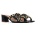 Women's Chic Black Studded Block Heel Sandals with Square Toe