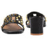 Women's Chic Black Studded Block Heel Sandals with Square Toe
