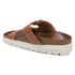 Women's Textured Tan Platform Buckle Slide Sandals