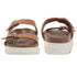 Women's Textured Tan Platform Buckle Slide Sandals