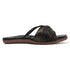 Women's Flat Slide Sandals with Metallic Swirl Print and Knot Detail