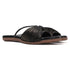 Women's Flat Slide Sandals with Metallic Swirl Print and Knot Detail