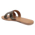 Women's Flat H-Strap Slide Sandals with Gold Metallic Speckle