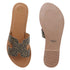 Women's Flat H-Strap Slide Sandals with Gold Metallic Speckle