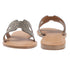 Women's Flat H-Strap Slide Sandals with Gold Metallic Speckle