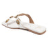 Flat Slide Sandals with Gold Medallion Embellishments