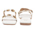 Flat Slide Sandals with Gold Medallion Embellishments