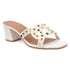 Women's Chic Black Studded Block Heel Sandals with Square Toe