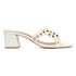 Women's Chic Black Studded Block Heel Sandals with Square Toe