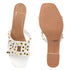 Women's Chic Black Studded Block Heel Sandals with Square Toe