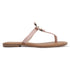 Women's Flat Thong Sandal with Studded Bow/Flower Accent
