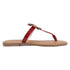 Women's Flat Thong Sandal with Studded Bow/Flower Accent