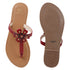 Women's Flat Thong Sandal with Studded Bow/Flower Accent