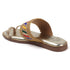Women's Metallic Gold Flat Toe-Ring Sandal with Multicolored Woven Strap